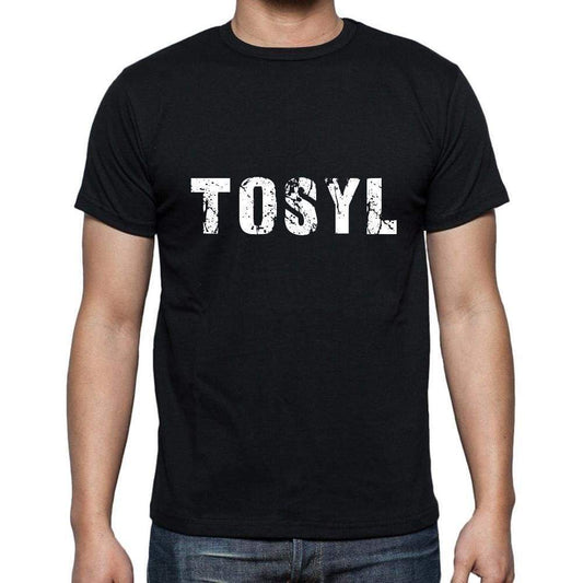 Tosyl Mens Short Sleeve Round Neck T-Shirt 5 Letters Black Word 00006 - Casual