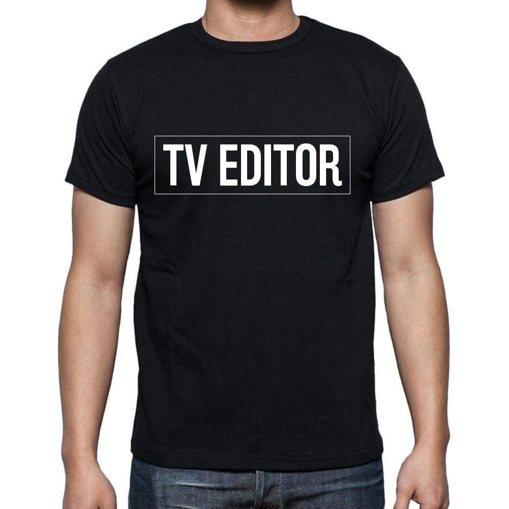 Tv Editor t shirt, mens t-shirt, occupation, S Size, Black, Cotton