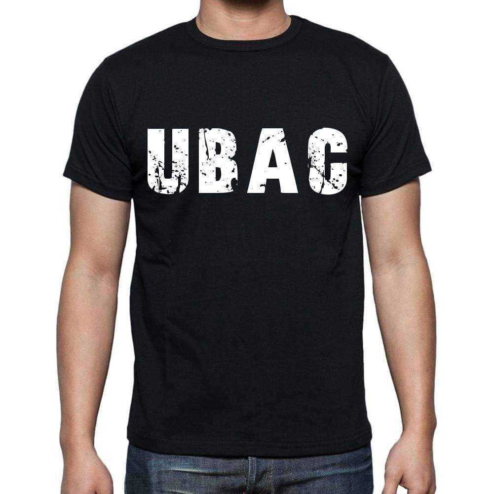 Ubac Mens Short Sleeve Round Neck T-Shirt 4 Letters Black - Casual
