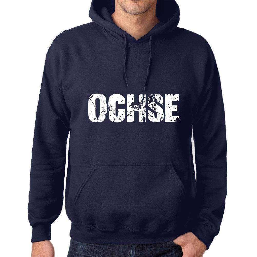 Unisex Printed Graphic Cotton Hoodie Popular Words Ochse French Navy - French Navy / Xs / Cotton - Hoodies