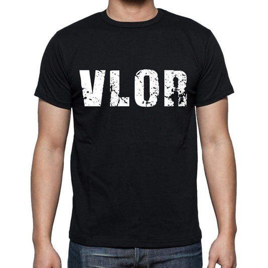 Vlor Mens Short Sleeve Round Neck T-Shirt 4 Letters Black - Casual