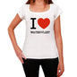 Watervliet I Love Citys White Womens Short Sleeve Round Neck T-Shirt 00012 - White / Xs - Casual