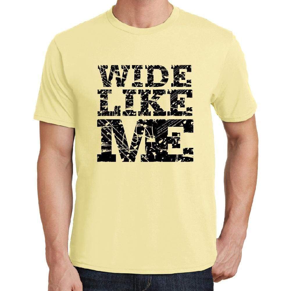 Wide Like Me Yellow Mens Short Sleeve Round Neck T-Shirt 00294 - Yellow / S - Casual