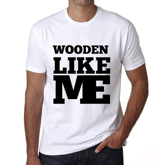 Wooden Like Me White Mens Short Sleeve Round Neck T-Shirt 00051 - White / S - Casual