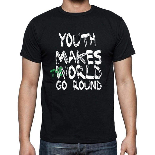 Youth World Goes Arround Mens Short Sleeve Round Neck T-Shirt 00082 - Black / S - Casual
