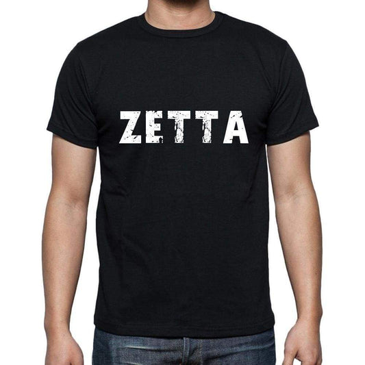 Zetta Mens Short Sleeve Round Neck T-Shirt 5 Letters Black Word 00006 - Casual