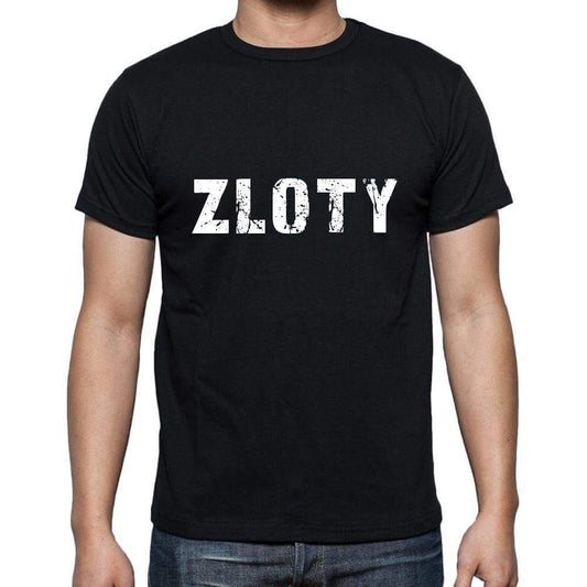 Zloty Mens Short Sleeve Round Neck T-Shirt 5 Letters Black Word 00006 - Casual